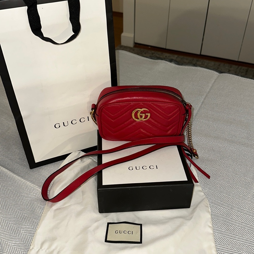 Gucci Marmont Mini Red Shoulder Bag